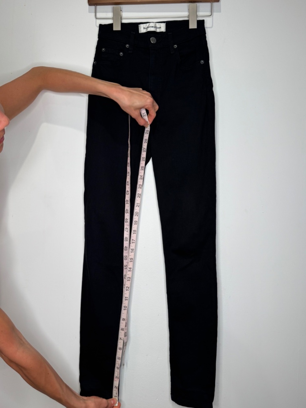 Reformation High & Skinny Stretch Jean Black Size 23 (High Rise, Super Stretch) - Picture 14 of 16